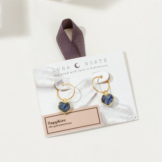 Conversation Heart Mini Hoop Earrings - Sapphire - The Mystical Moon Online Store