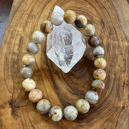 Crazy Lace Agate Beaded Bracelet 8mm - The Mystical Moon Online Store