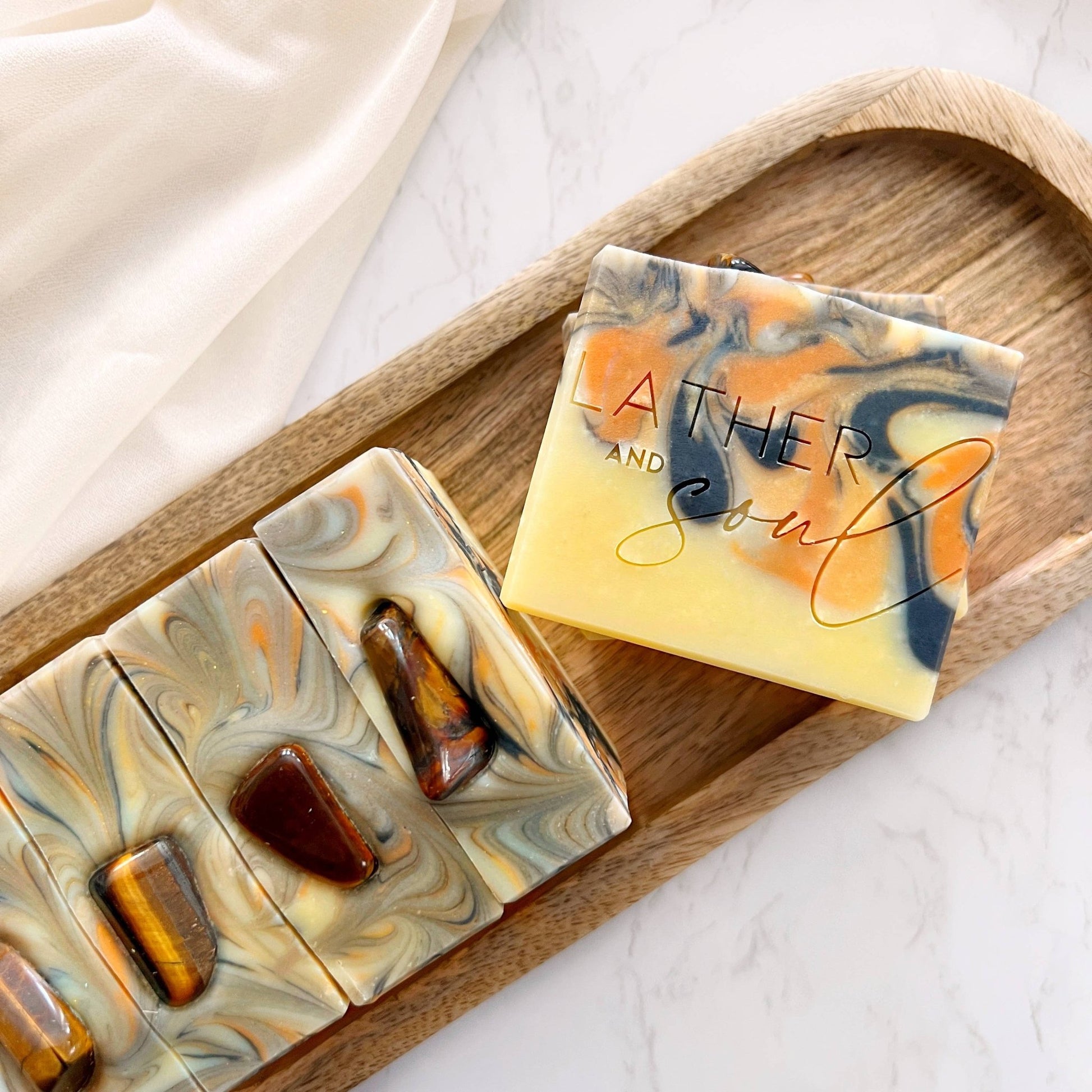 Crystal Soap - Namaste Courageous | Tigers Eye - The Mystical Moon Online Store