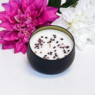 Dahlia Noir – Garnet Crystal Candle - The Mystical Moon Online Store