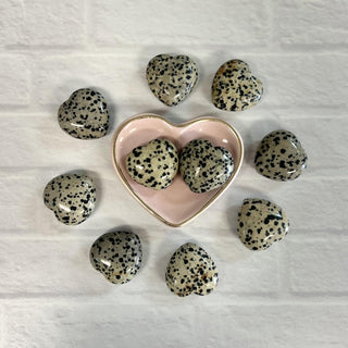 Dalmatian Jasper Tumbled 30mm Heart - The Mystical Moon Online Store