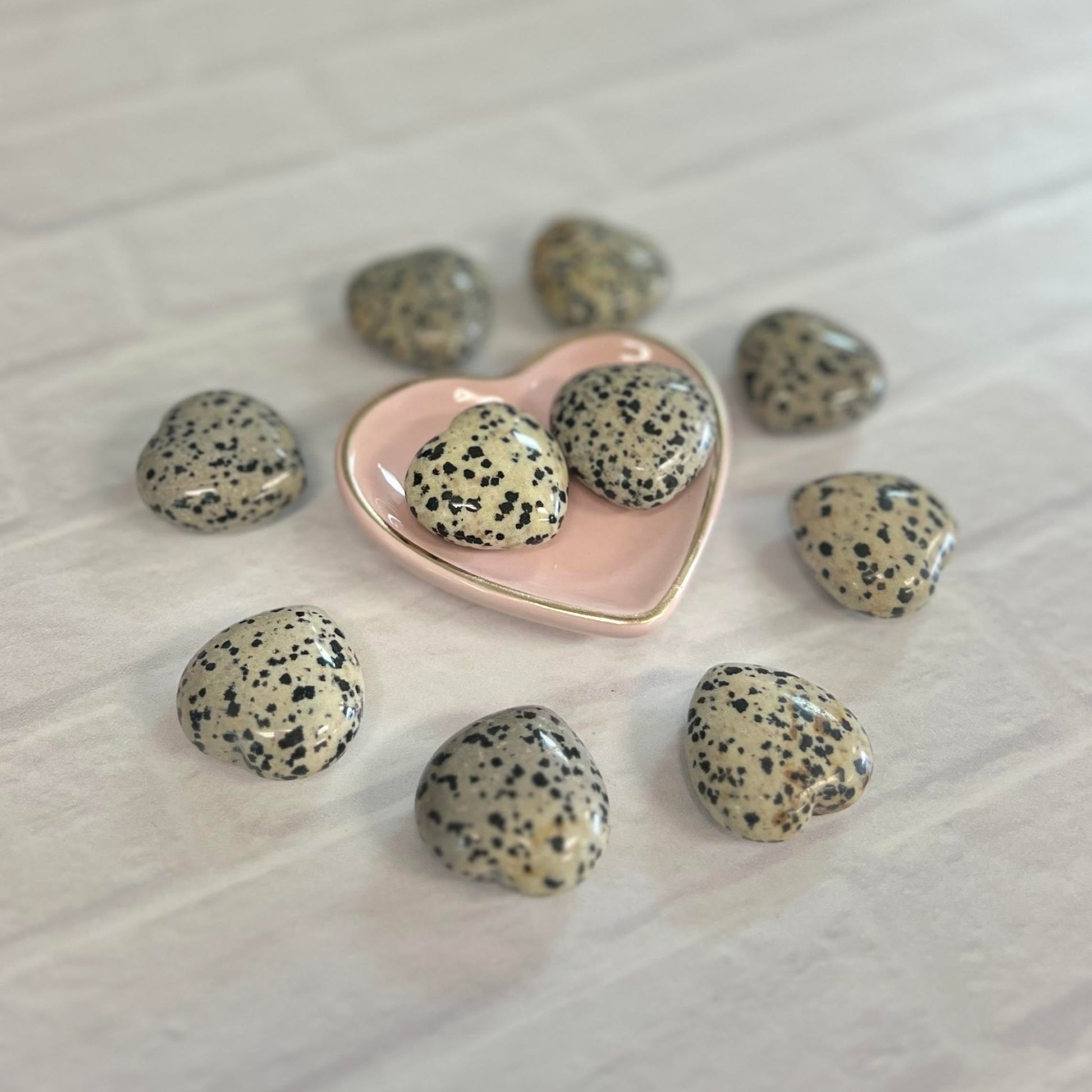 Dalmatian Jasper Tumbled 30mm Heart - The Mystical Moon Online Store