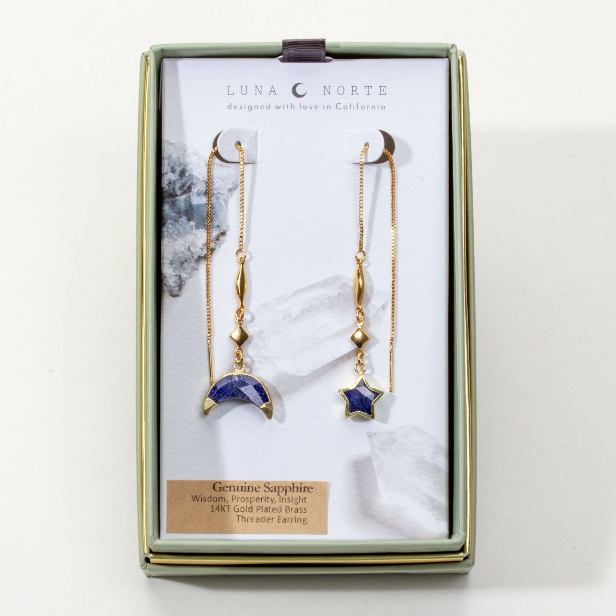 Dolce Cosmo Threader Earring - Sapphire - The Mystical Moon Online Store