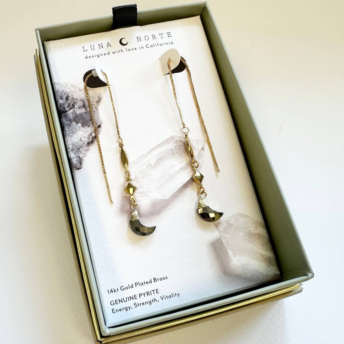Dolce Luna Threader Earring - Pyrite - The Mystical Moon Online Store