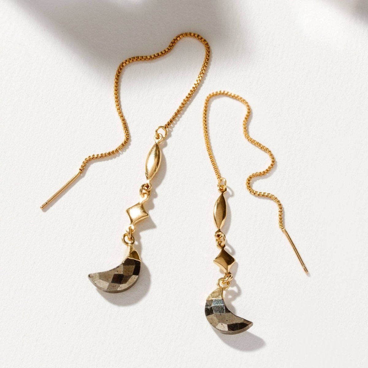 Dolce Luna Threader Earring - Pyrite - The Mystical Moon Online Store