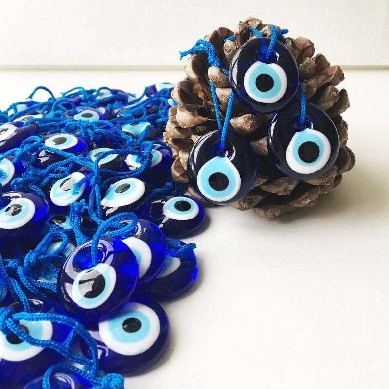 Evil Eye Bead, Blue Glass Evil Eye Charm - The Mystical Moon Online Store