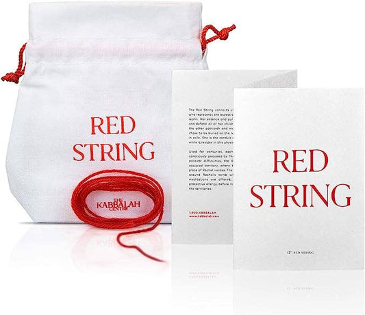 Red string with Kabbalah Centre branding on a white background