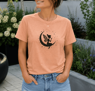 Fairy on Crescent Moon T-Shirt - The Mystical Moon