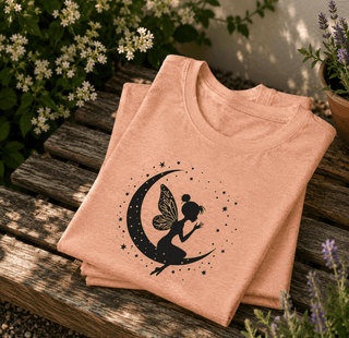 Fairy on Crescent Moon T-Shirt - The Mystical Moon