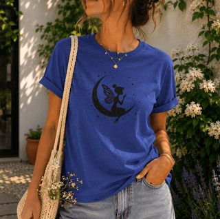 Fairy on Crescent Moon T-Shirt - The Mystical Moon