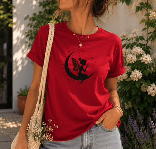 Fairy on Crescent Moon T-Shirt - The Mystical Moon