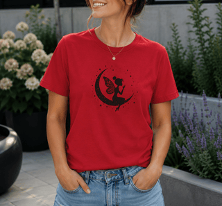 Fairy on Crescent Moon T-Shirt - The Mystical Moon