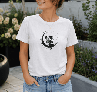 Fairy on Crescent Moon T-Shirt - The Mystical Moon