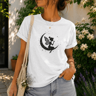 Fairy on Crescent Moon T-Shirt - The Mystical Moon