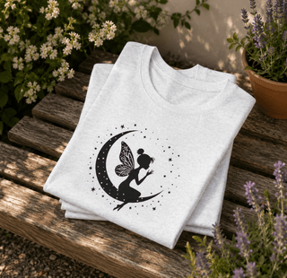 Fairy on Crescent Moon T-Shirt - The Mystical Moon