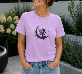 Fairy on Crescent Moon T-Shirt - The Mystical Moon
