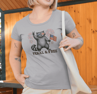 Feral & Free Patriotic Raccoon Tee - The Mystical Moon Online Store
