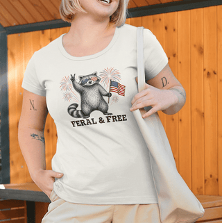 Feral & Free Patriotic Raccoon Tee - The Mystical Moon Online Store