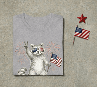 Feral & Free Patriotic Raccoon Tee - The Mystical Moon Online Store