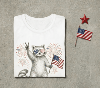 Feral & Free Patriotic Raccoon Tee - The Mystical Moon Online Store