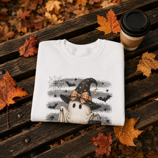 Ghost With Witch Hat Halloween Sweatshirt — Cute Witchy Crewneck - The Mystical Moon