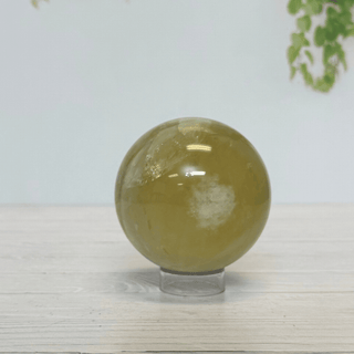 Green Calcite Sphere with Rainbows – One of a Kind - The Mystical Moon