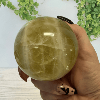 Green Calcite Sphere with Rainbows – One of a Kind - The Mystical Moon