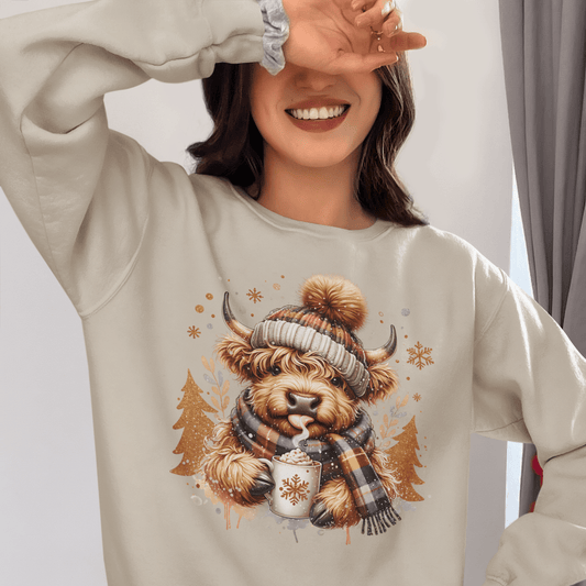 Highland Cozy Vibes Cow Sweatshirt - The Mystical Moon Online Store