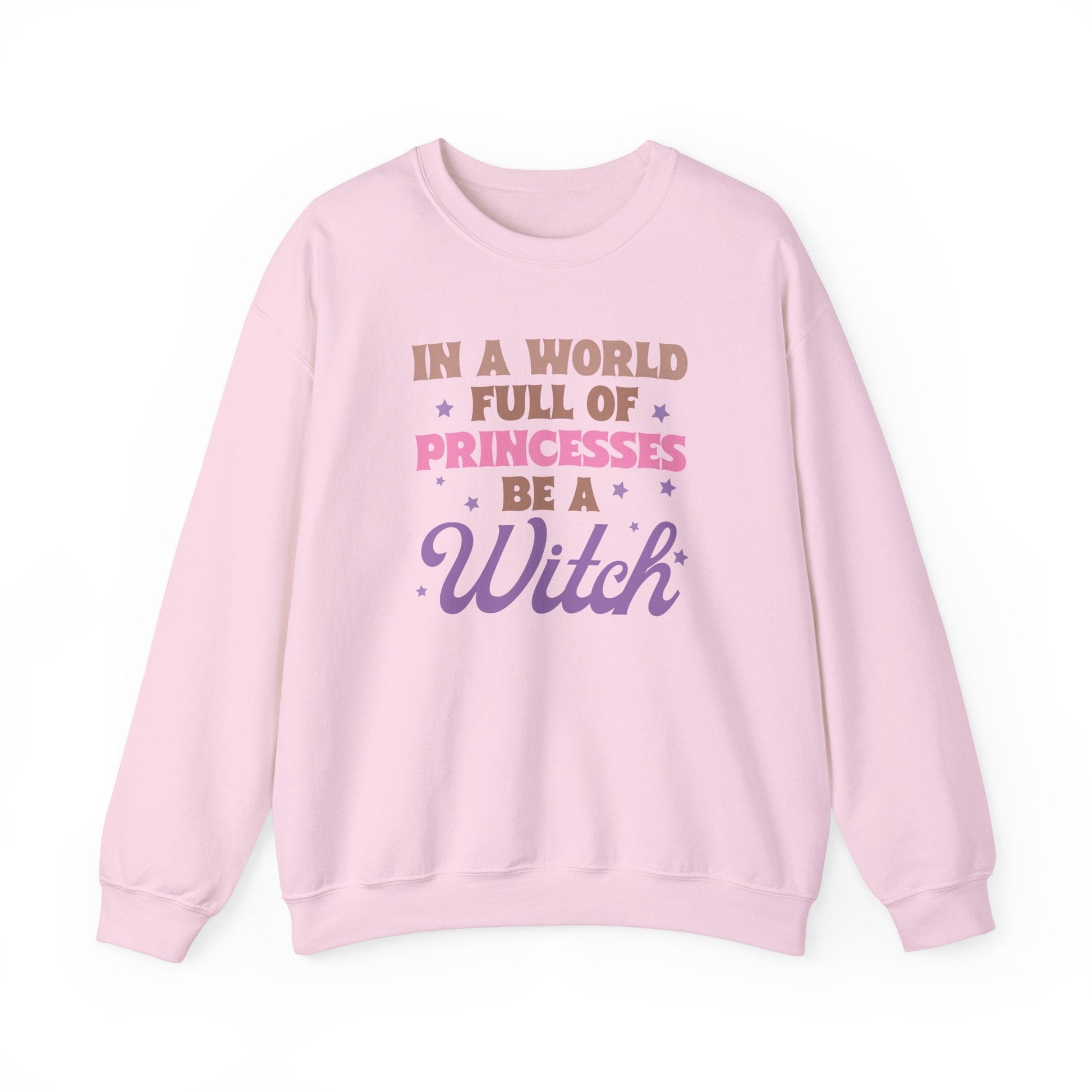 In A World Full of Princesses Be a Witch Cozy Crewneck Sweatshirt - The Mystical Moon Online Store