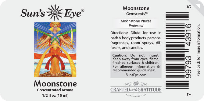 Label for Moonstone Essential oil by Sun's Eye