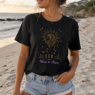 Leo Born to Shine Zodiac Tee - The Mystical Moon
