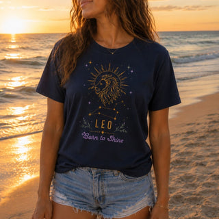 Leo Born to Shine Zodiac Tee - The Mystical Moon