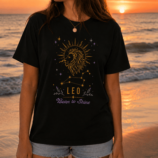 Leo Born to Shine Zodiac Tee - The Mystical Moon