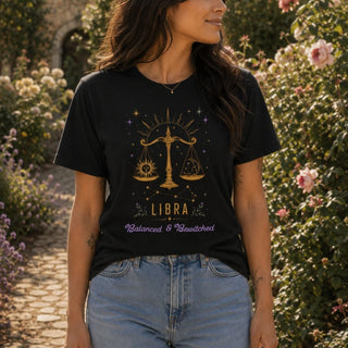 Libra Born to Balance Zodiac T-Shirt - The Mystical Moon
