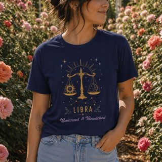 Libra Born to Balance Zodiac T-Shirt - The Mystical Moon