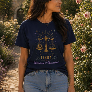 Libra Born to Balance Zodiac T-Shirt - The Mystical Moon
