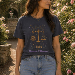 Libra Born to Balance Zodiac T-Shirt - The Mystical Moon