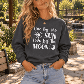 Live By The Sun, Love By The Moon Sweatshirt - The Mystical Moon