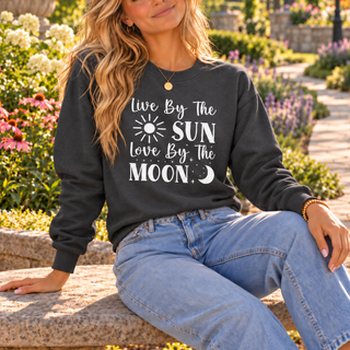 Live By The Sun, Love By The Moon Sweatshirt - The Mystical Moon