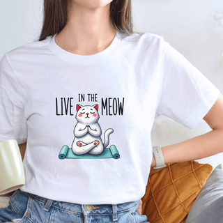 Live in the Meow Cat T-Shirt - The Mystical Moon Online Store
