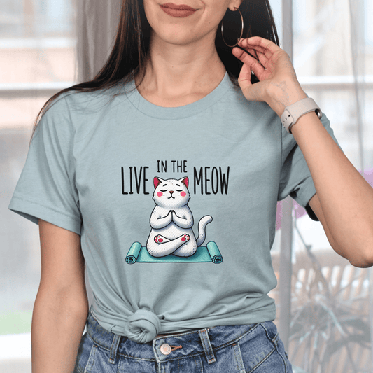 Live in the Meow Cat T-Shirt - The Mystical Moon Online Store