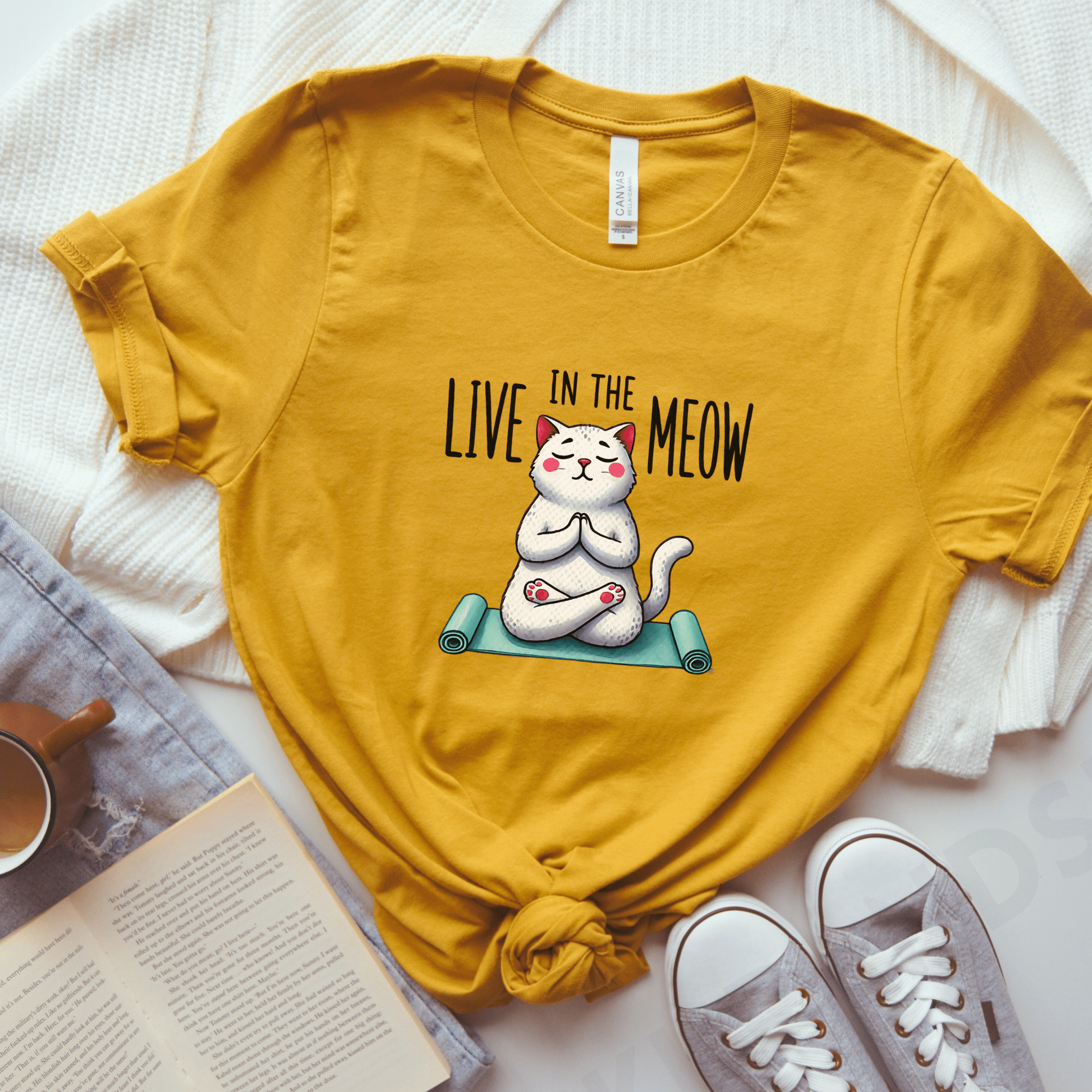 Live in the Meow Cat T-Shirt - The Mystical Moon Online Store