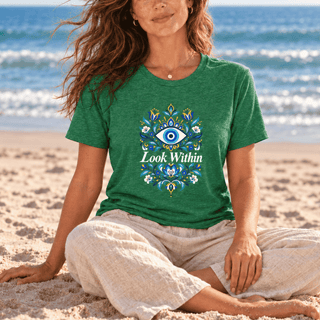 Look Within Evil Eye Floral T-Shirt - The Mystical Moon