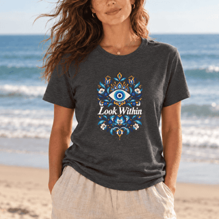 Look Within Evil Eye Floral T-Shirt - The Mystical Moon
