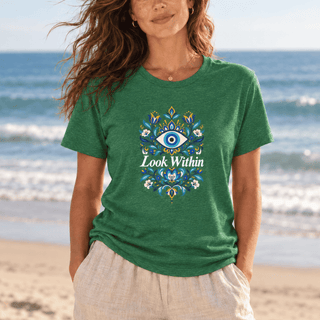 Look Within Evil Eye Floral T-Shirt - The Mystical Moon