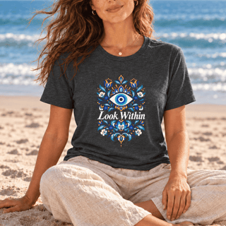 Look Within Evil Eye Floral T-Shirt - The Mystical Moon