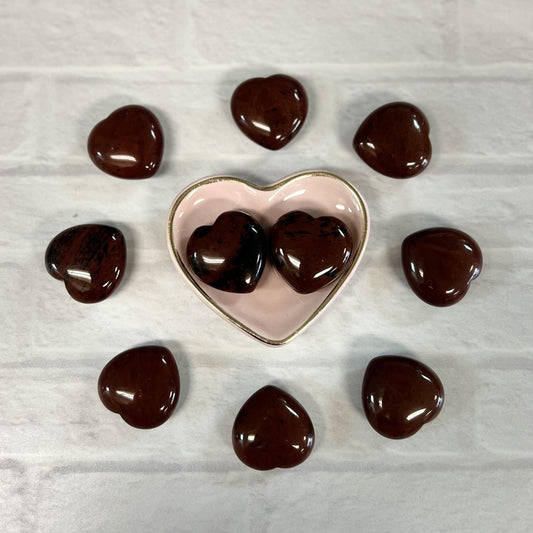 Mahogany Obsidian Tumbled 30mm Heart - The Mystical Moon Online Store