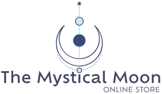 Logo of The Mystical Moon Online Store with moon and star design.