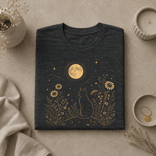 Moonlit Cat Tee - The Mystical Moon