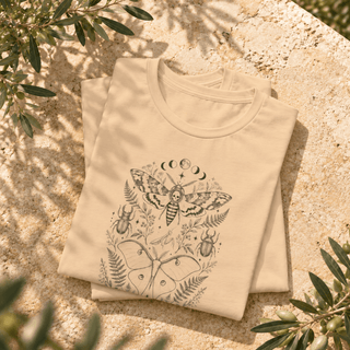 Mystical Moth and Celestial Symbols Graphic T-Shirt - The Mystical Moon